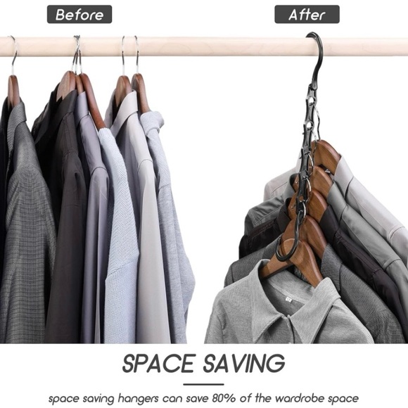 HOUSE DAY Black Hangers Sturdy Cascading Hangers with 5 Holes for Heavy Clothes - Picture 3 of 6